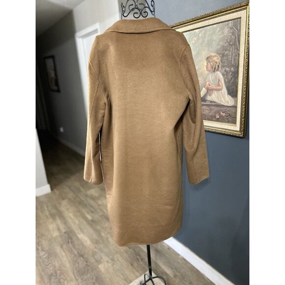 J. Jill Camel Tan Soft Brushed Overcoat Trench Coat Size Small Wool Blend - Picture 2 of 7